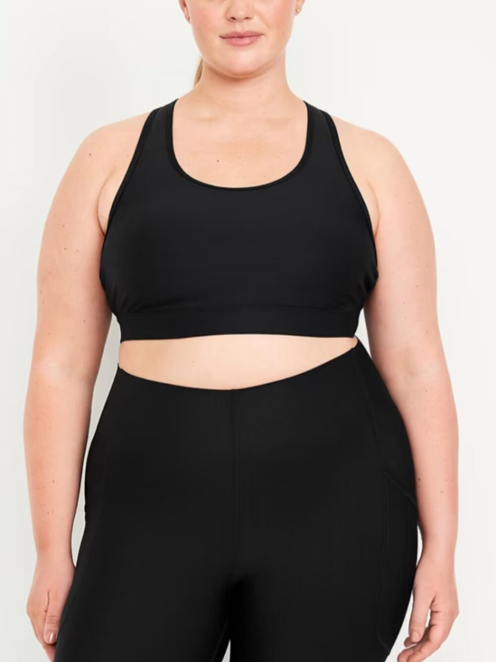 Old Navy Womens Plus Size 3X Medium Support PowerSoft Racerback Sports Bra Black